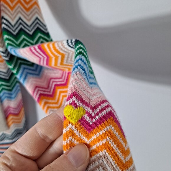 Kerri Rosenthal Colorful Zigzag Cardigan Pockets Bright - Picture 6 of 13